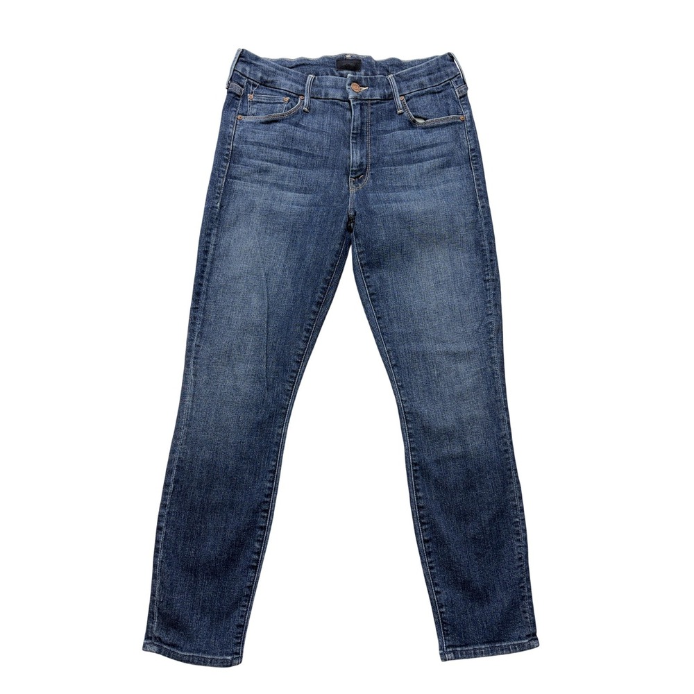 Mother The Looker Crop Jeans Womens 29 Mid Rise Slim Blue Denim Made‎ USA